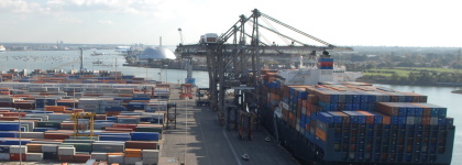 Cargo ship at port